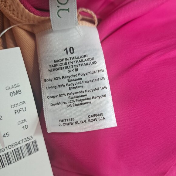 NEW j.crew women’s‎ ruched ruffle one-piece swimsuit, radiant fuchsia, size 10 - Picture 11 of 13